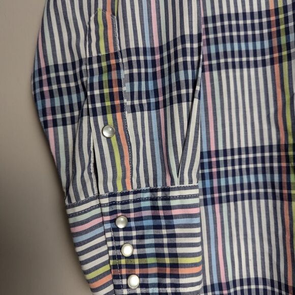 Vintage Panhandle Slim Men’s Pearl Snap Western Shirt, Striped, Size 16-34 - Picture 5 of 9